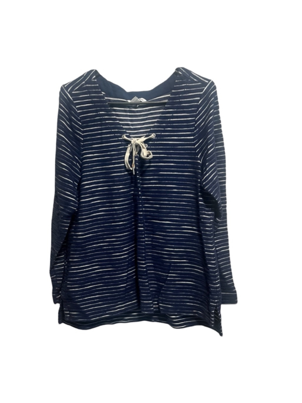 Women's Tommy Bahama Blue & White Striped Long Sleeve Top L